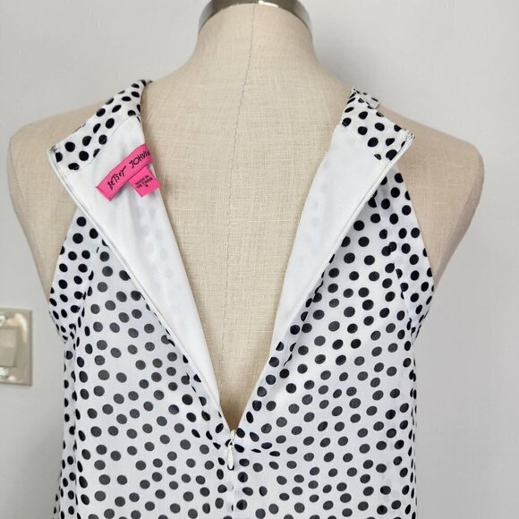 Betsey Johnson Polka Dot Short Swing Dress Size 8 Sleeveless Back Zip Flowy - Picture 4 of 8